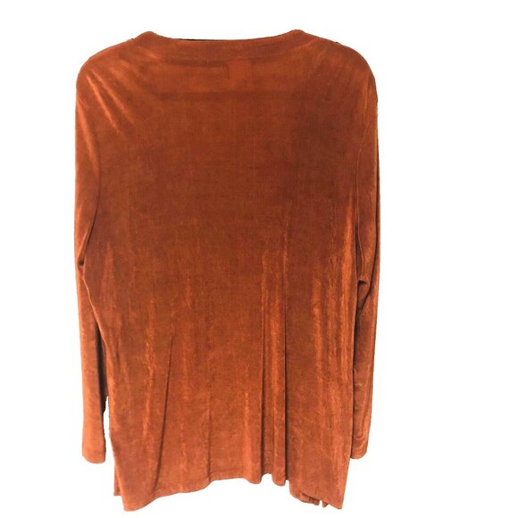 Citiknits Slinky Open Front Cardigan Womens L Bronze Topper Duster QVC Retired - Picture 3 of 6